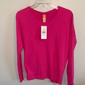 Pink Cotton long sleeve crewneck t-shirt, Lucy by DKNY, XS size